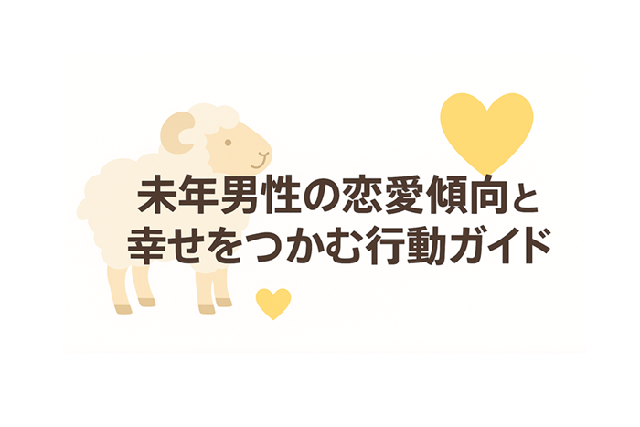 未年（ひつじ年）男性の恋愛傾向と幸せをつかむ行動ガイド　イメージ