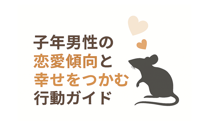 子年（ねずみ年）男性の恋愛傾向と幸せをつかむ行動ガイド　イメージ