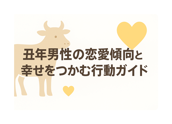 丑年（うし年）男性の恋愛傾向と幸せをつかむ行動ガイド　イメージ